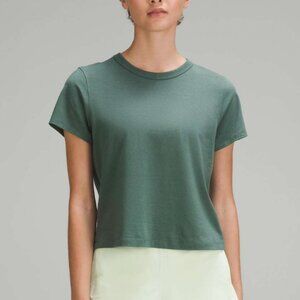 Lululemon Classic-Fit Cotton-Blend T-Shirt Dark Forest Size 4